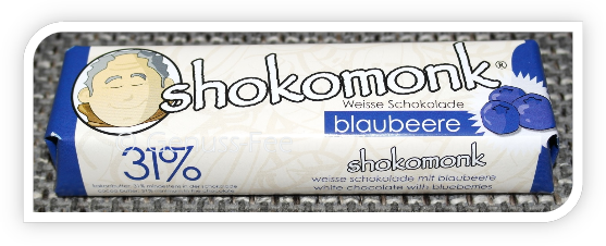 shokomonk Schokoladenriegel Blaubeere Weiss